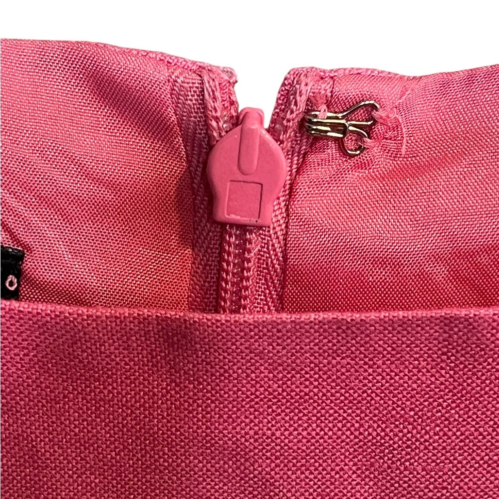 Cynthia Howie Vintage Bubblegum Pink Linen Square Neck Sleeveless Dress-Size 8 - Picture 6 of 12